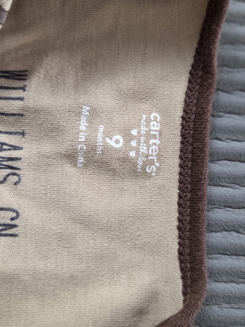 Carter's Beige & Brown Monkey Print Short-Sleeve Snap Romper - Picture 3 of 7